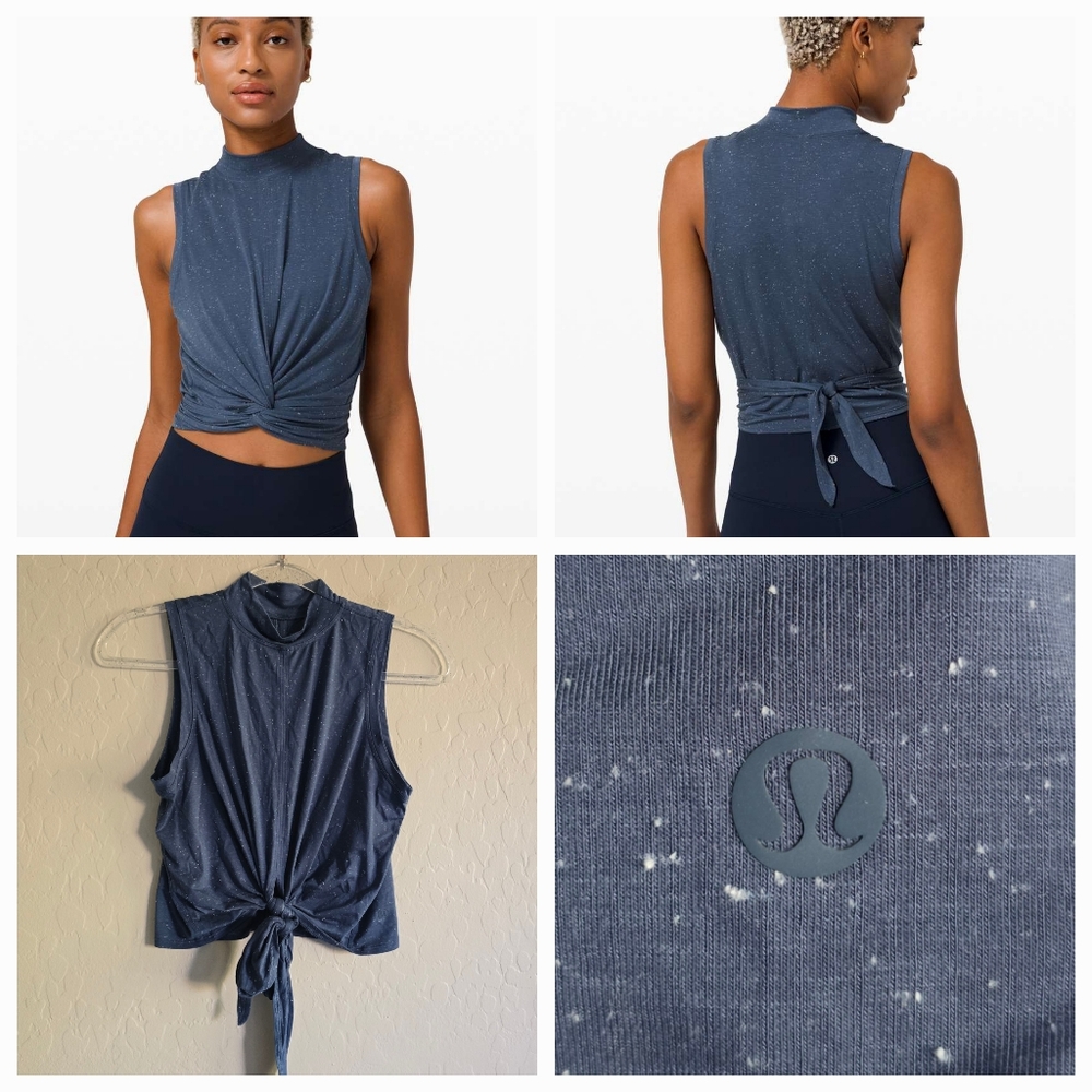 Lululemon Time to Restore Mock Neck Wrap Around Tie Back Tank